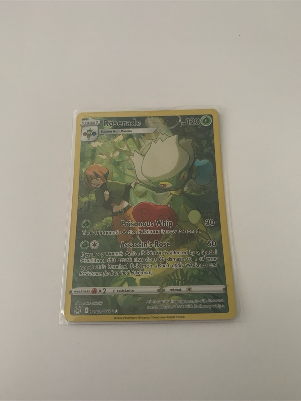 Pokemon Roserade Card - Green and Yellow